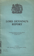 Cover of Lord Denning's Report: Cmnd 2152