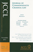 Cover of Journal of Commonwealth Criminal Law Print Only