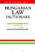Cover of Hungarian Law Dictionary: English-Hungarian