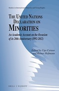 Cover of The United Nations Declaration on Minorities: An Academic Account on the Occasion of its 20th Anniversary (1992-2012)