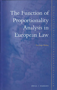 Cover of The Function of Proportionality Analysis in European Law