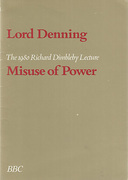 Cover of Misuse of Power: The 1980 Richard Dimbleby Lecture