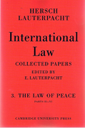 Cover of International Law Collected Papers of H.Lauterpacht-Vol.3 Peace II-VI