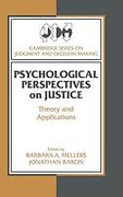 Cover of Psychological Perspectives on Justice: Theory and Applications