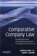 Cover of Comparative Company Law: Text and Cases on the Laws Governing Corporations in Germany