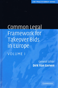 Cover of Common Legal Framework for Takeover Bids in Europe 2 Volume set