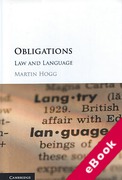 Cover of Obligations: Law and Language (eBook)