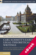 Cover of Carl Schmitt's Early Legal-Theoretical Writings: Statute and Judgment and the Value of the State and the Significance of the Individual (eBook)