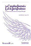 Cover of The Canadian Journal of Law and Jurisprudence - An International Journal of Legal Thought: Print + Online