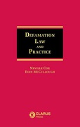 Cover of Defamation: Law and Practice