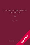Cover of Studies in the History of Tax Law: Volume 6 (eBook)
