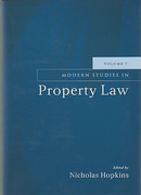 Cover of Modern Studies in Property Law: Volume 7