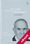 Cover of The Jurisprudence of Lord Hoffmann: A Festschrift in Honour of Lord Leonard Hoffman (eBook)