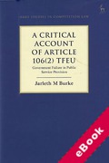 Cover of A Critical Account of Article 106(2) TFEU: Government Failure in Public Service Provision (eBook)