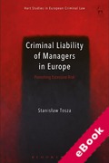 Cover of Criminal Liability of Managers in Europe: Punishing Excessive Risk (eBook)