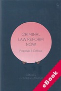 Cover of Criminal Law Reform Now: Proposals and Critique (eBook)