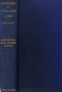 Cover of A History of Italian Law 
