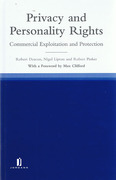Cover of Privacy and Personality Rights: Commercial Exploitation and Protection