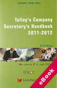 Cover of Tolley's Company Secretary's Handbook 2011 - 2012 (eBook)