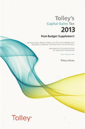 Cover of Tolley's Capital Gains Tax 2012-2013 Post-Budget Supplement & Main Annual 