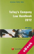 Cover of Tolley's Company Law Handbook 2012 20th ed (eBook)