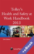 Cover of Tolley's Health and Safety at Work Handbook 2013 (Book & eBook Pack)