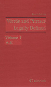Cover of Words and Phrases Legally Defined 4th ed with 2017 Supplement