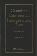 Cover of Canadian Contractual Interpretation Law 