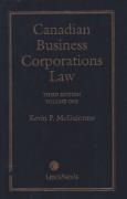 Cover of Canadian Business Corporations Law Volume 1: General Principles