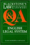 Cover of Blackstone's Q&A: English Legal System (No New Edition)