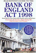 Cover of Blackstone's Guide to the Bank of England Act 1998