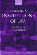 Cover of Institutions of Law: An Essay in Legal Theory