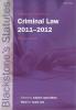 Cover of Blackstone's Statutes on Criminal Law 2011 - 2012 