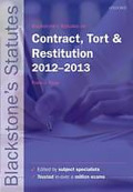 Cover of Blackstone's Statutes On Contract, Tort & Restitution 2012 - 2013