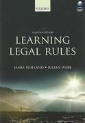 Cover of Learning Legal Rules: A Students Guide to Legal Method and Reasoning