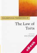 Cover of Philosophical Foundations of the Law of Torts (eBook)