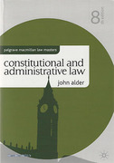 Cover of Palgrave Law Masters: Constitutional and Administrative Law