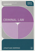 Cover of Palgrave Law Masters: Criminal Law