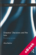 Cover of Directors' Decisions and the Law: Promoting Success (eBook)