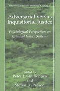 Cover of Adversarial Versus Inquisitorial Justice: Psychological Perspectives on Criminal Justice Systems