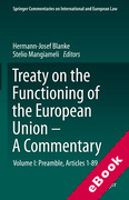 Cover of Treaty on the Functioning of the European Union - A Commentary: Volume I: Preamble, Articles 1-89 (eBook)