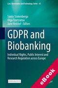 Cover of GDPR and Biobanking: Individual Rights, Public Interest and Research Regulation across Europe (eBook)