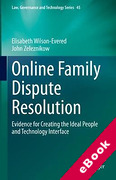Cover of Online Family Dispute Resolution: Evidence for Creating the Ideal People and Technology Interface (eBook)