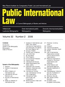 Cover of Public International Law: A Current Bibliography of Books and Articles - Print Only