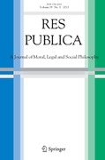 Cover of Res Publica: A Journal of Moral, Legal and Social Philosophy - Print + Basic Online