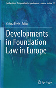Cover of Developments in Foundation Law in Europe