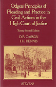 Cover of Odgers on High Court Pleading and Practice 22nd ed