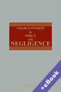 Cover of Charlesworth &#38; Percy on Negligence 15th ed with 1st Supplement (Book &#38; eBook Pack)