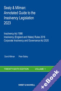 Cover of Sealy &#38; Milman: Annotated Guide to the Insolvency Legislation 2023 Volumes 1 &#38; 2 with Supplement (Book &#38; eBook Pack)