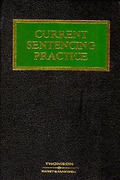 Cover of Current Sentencing Practice Looseleaf
